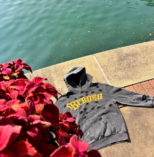 Reborn Distressed Acid Washed Hoodie